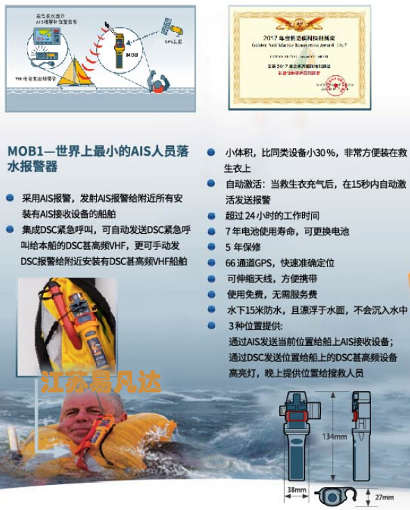 MOB1 AIS人員落水示位標,英國OCEAN SIGNAL示位標